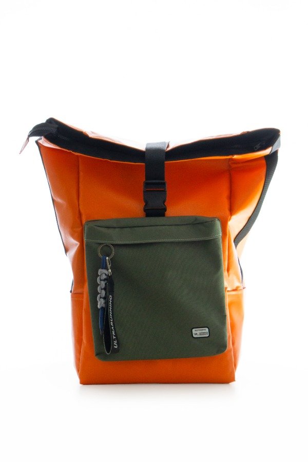 Producto - Mochila XL TRIP - LONA Naranja y Verde Militar