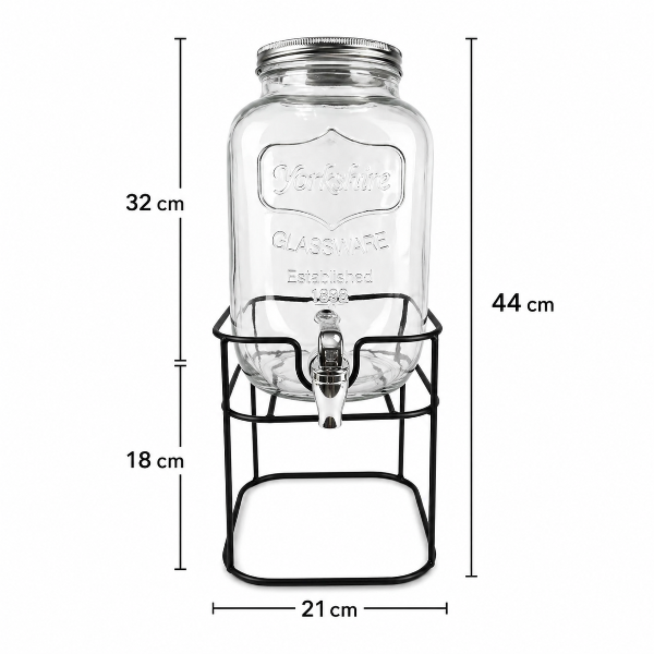 Producto - Dispenser Frasco Canilla  Vidrio 5 Litros Jugos con soporte - 1