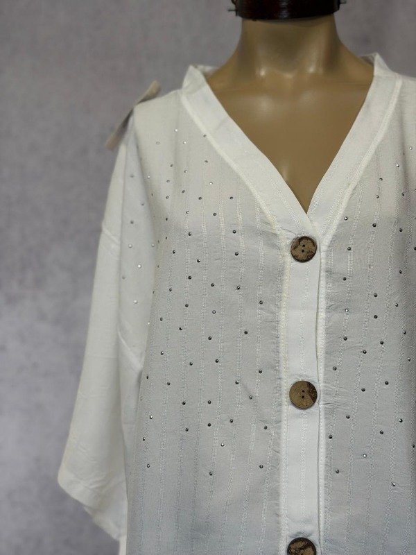 Producto - CARDIGAN LIRIA BLANCO STRASS OVER - 1