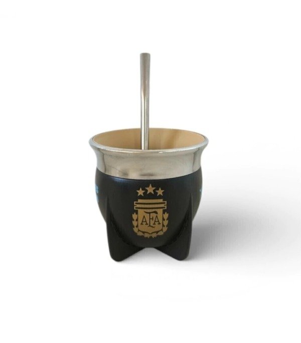 Producto - MATE TRADICIONAL AFA BOCA ABIERTA NEGRO - 1
