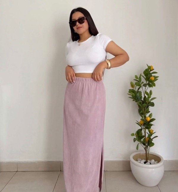 Producto - Pollera larga vintage Rosa