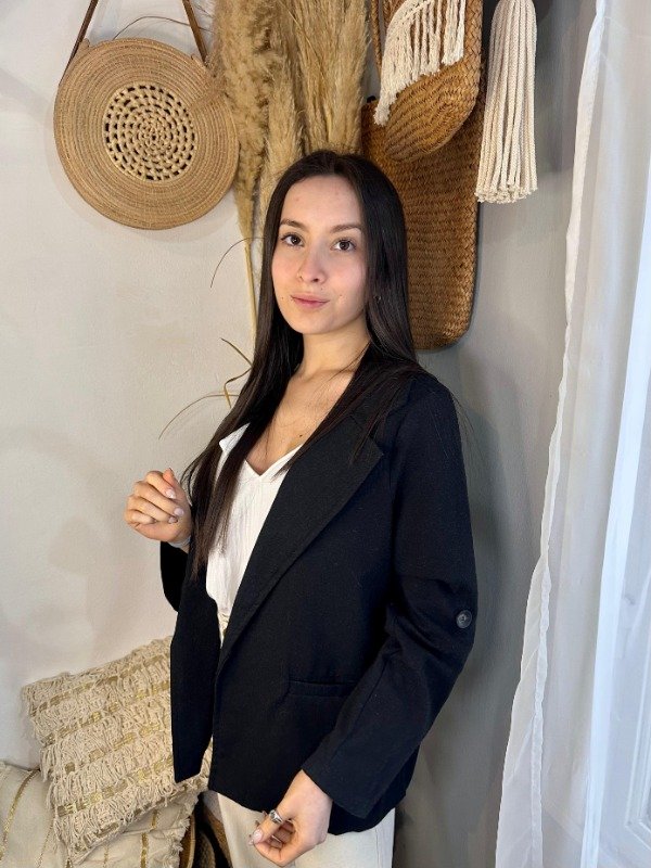Producto - Blazer Lino Viena Negro