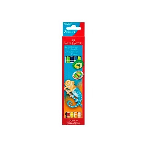 Producto - LAPIZ BICOLOR LARGO CAJA X6 FABER -