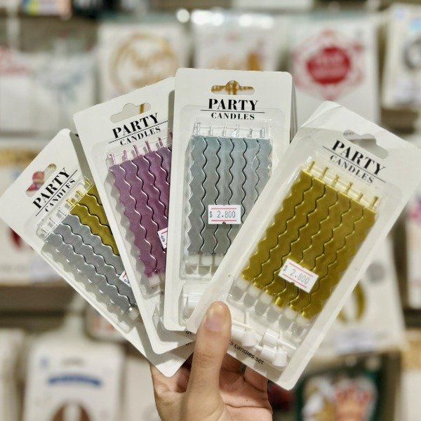 Producto - Velas metalizadas ONDAS 8cm x6 unid.