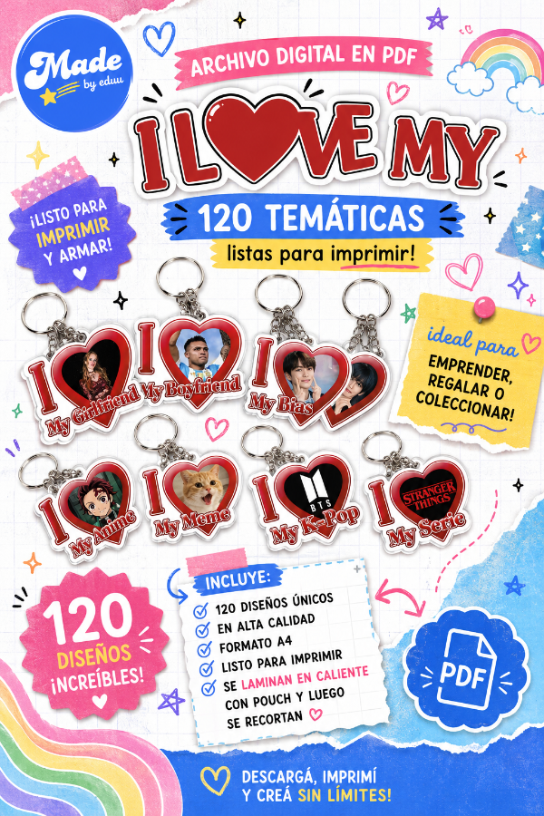 Producto - Archivo llaveros ILOVEMY