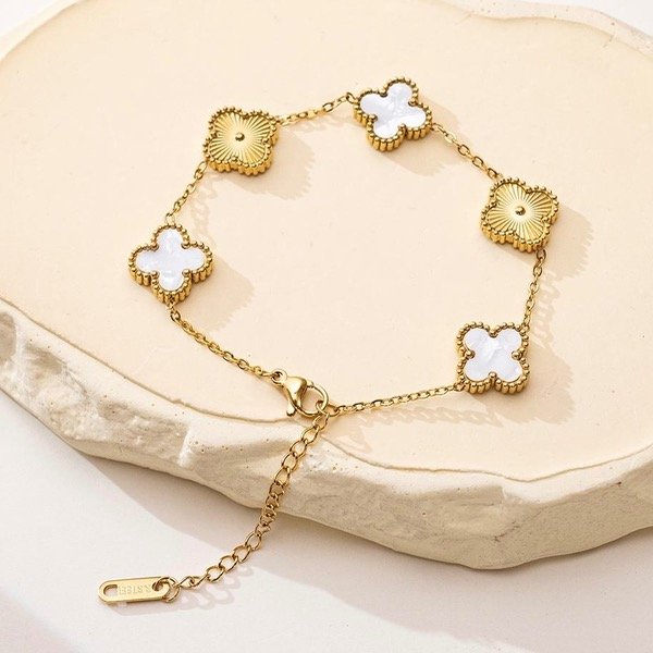 Producto - Pulsera trébol nácar y blanco
