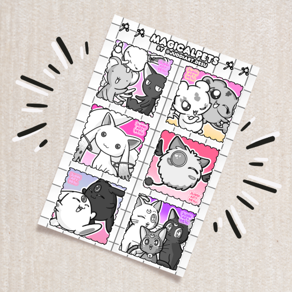 Producto - Planchita Stickers Magical Pets