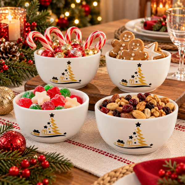 Producto - Set Navideño de 4 cuencos de cerámica de 350cc en caja - 3