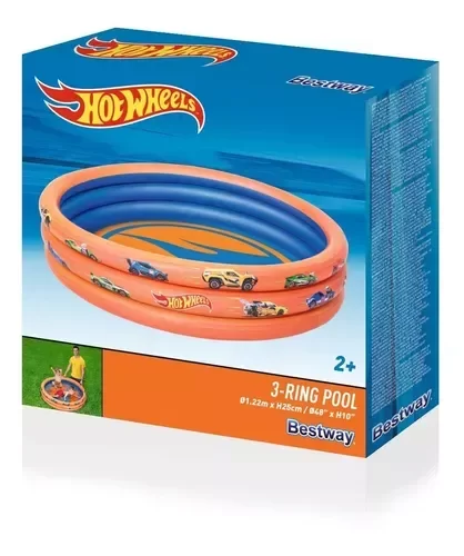 Producto - PILETA INFLABLE 3 ANILLOS NESTWAY HOT WHEELS 122X25