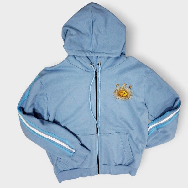 Producto - Campera con friza Adulto Sol y estrellas Celeste Talle M