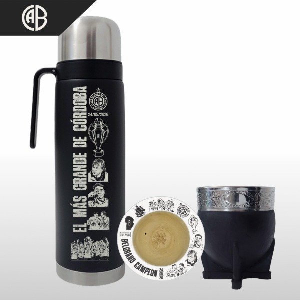 Producto - SET MATE PERSONALIZADO + TERMO MEDIA MANIJA BELGRANO CAMPEÓN V1 - 5