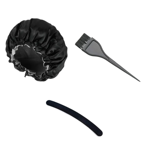 Producto - COMBO ACCESORIOS Gorro de ducha + Pincel grande coloracion + LIMA BANANA GRATIS