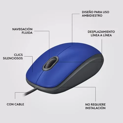 Producto - Mouse Logitech M110 Silencioso USB (gris - rojo - azul)