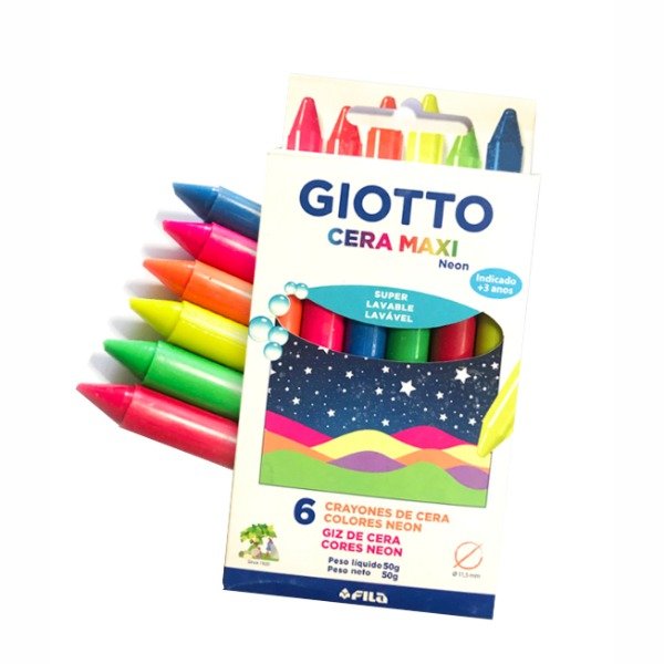 Producto - LAPICES DE CERA GIOTTO MAXI NEON X 6 COLORES