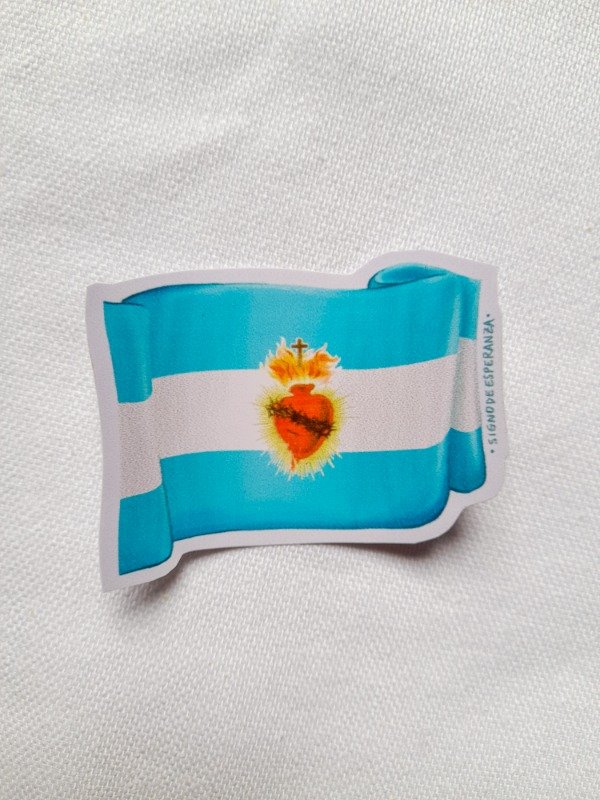 Producto - Bandera de Argentina con el Sagrado Corazón de Jesús