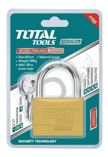 Producto - Candado Total 60 Mm Grande Reforzado Industrial Tlk32602 Dorado