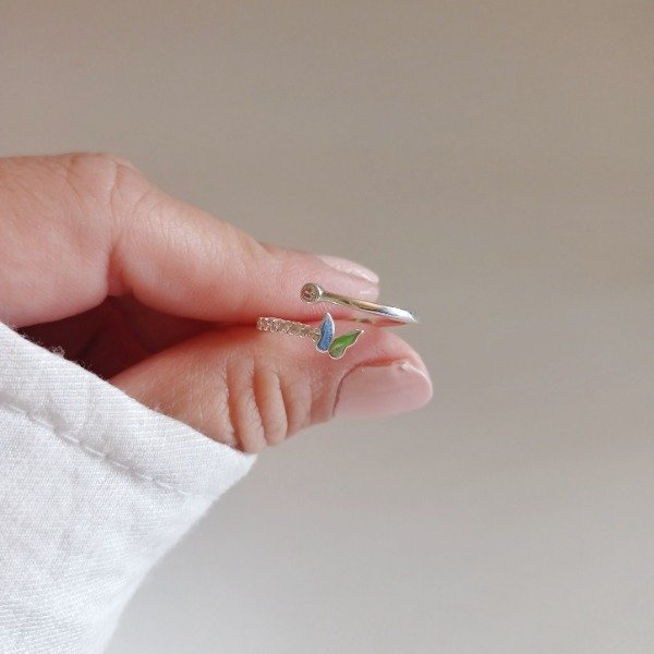 Producto - ANILLO MARA ROSADO MARIPOSA REGULABLE PLATA 925