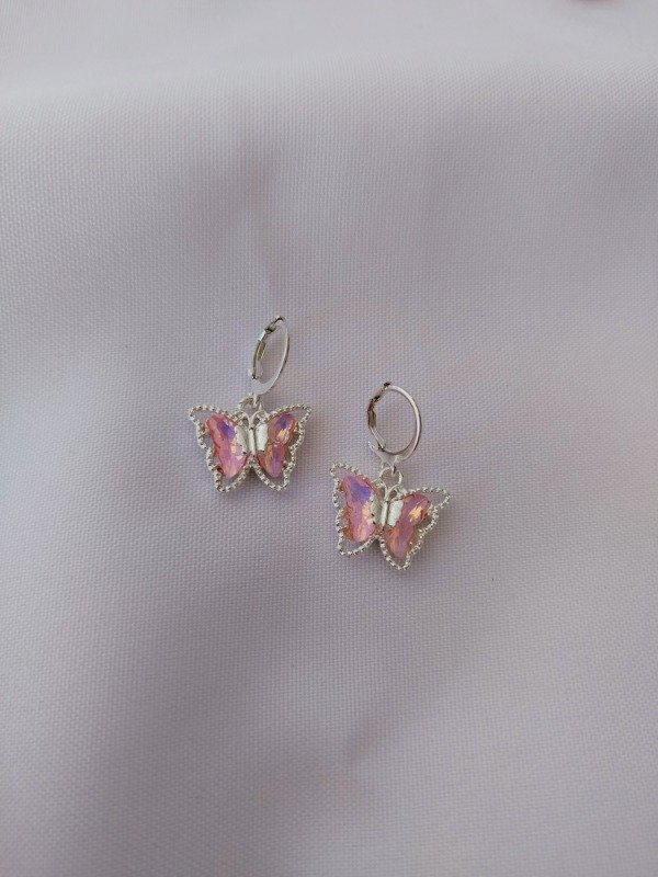 Producto - Argollitas mariposa lux rosa ab