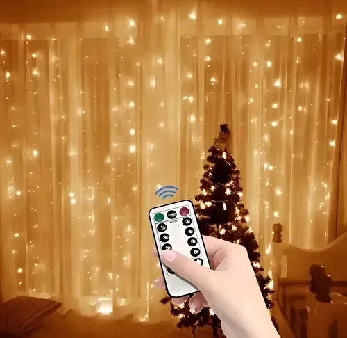 Producto - Cortina Lluvia Led con control Calida