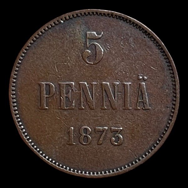 Producto - Finlandia. 5 Pennia de 1873 - KM#42