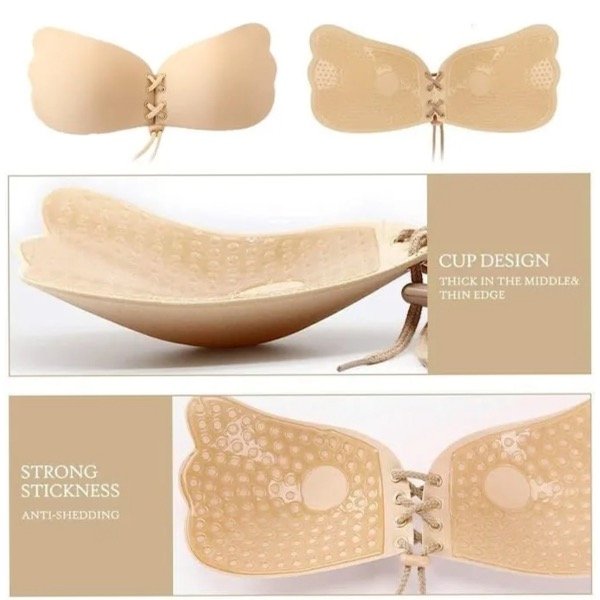 Producto - Tazas Corpiños De Tela Y Silicona Adhesivo Ajustable Push Up