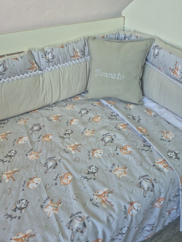 Producto - Set de cuna Zorros gris