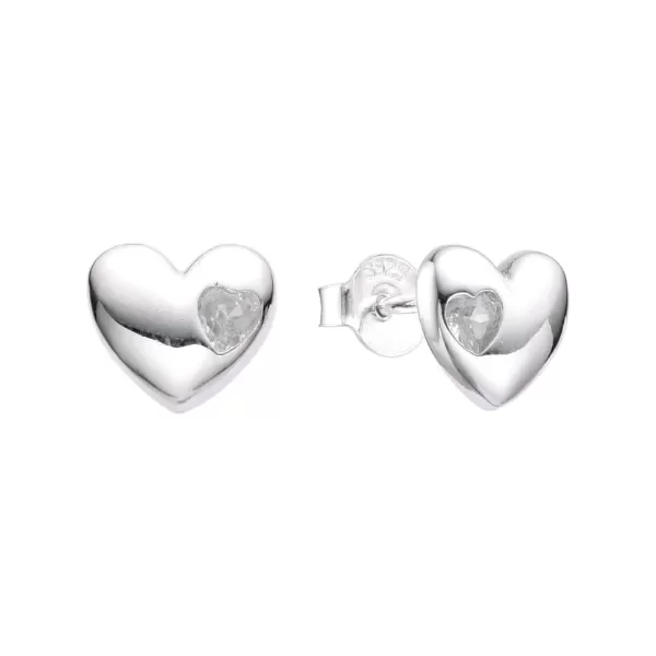 Producto - Aro corazon liso y punto de luz