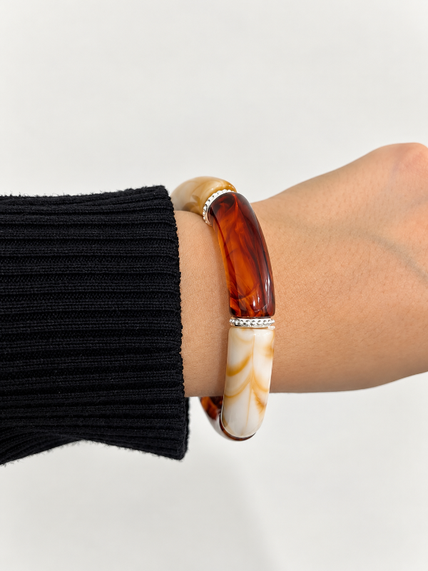 Producto - Pulsera elastizada de acrílico con acero blanco