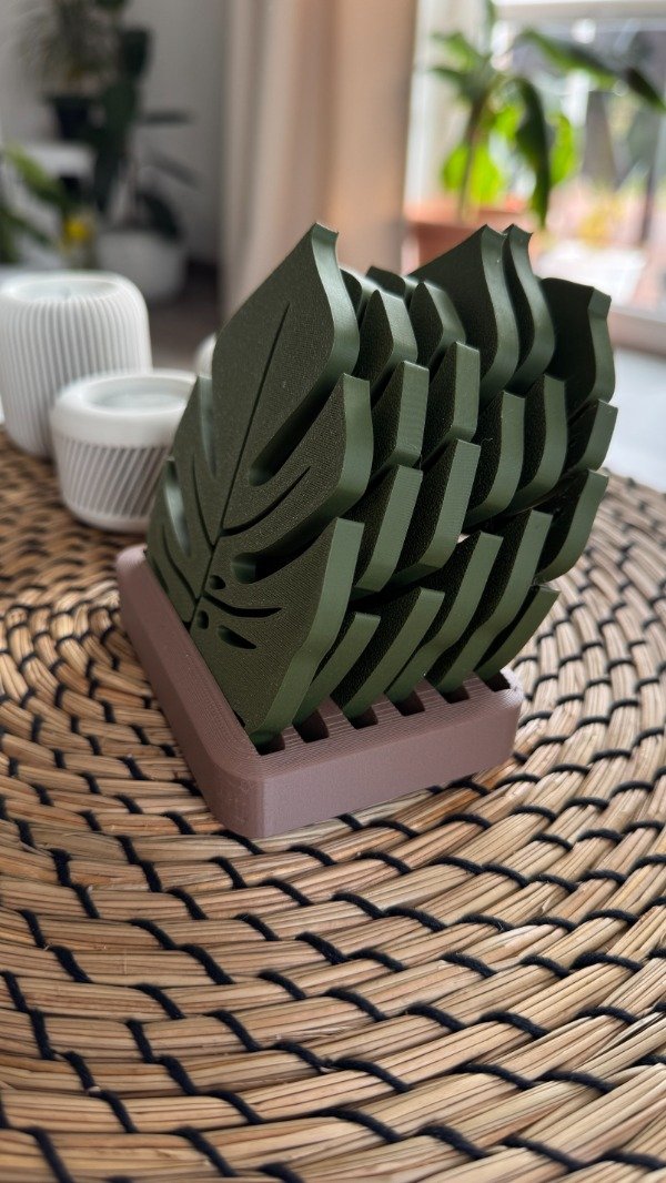 Producto - Juego de posavasos con hojas de Monstera