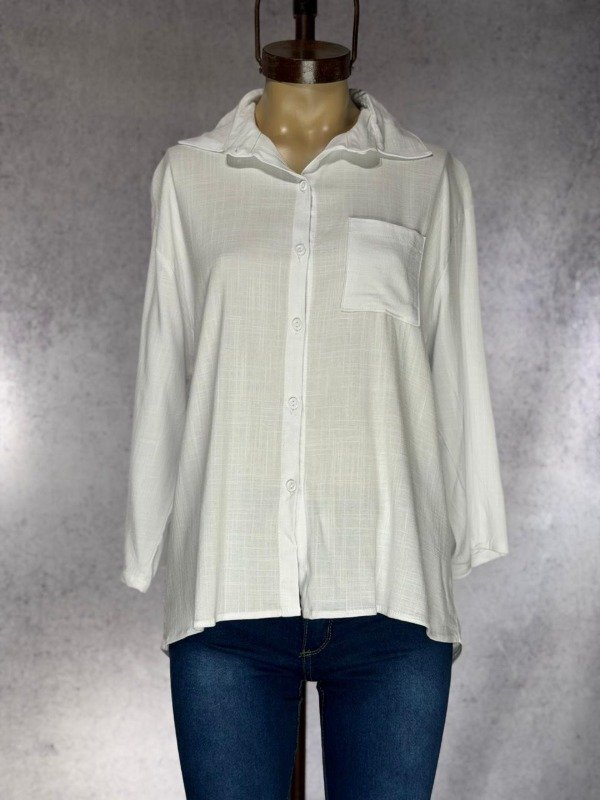 Producto - CAMISA ALEXA BLANCA LINO ELASTIZADO