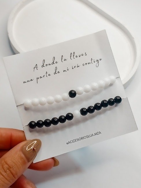 Producto - Par pulseras perlas YING YANG