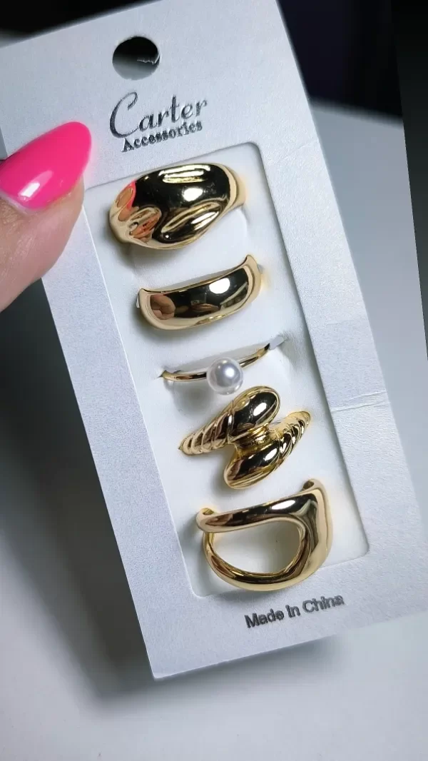 Producto - Anillos x 5 dorados