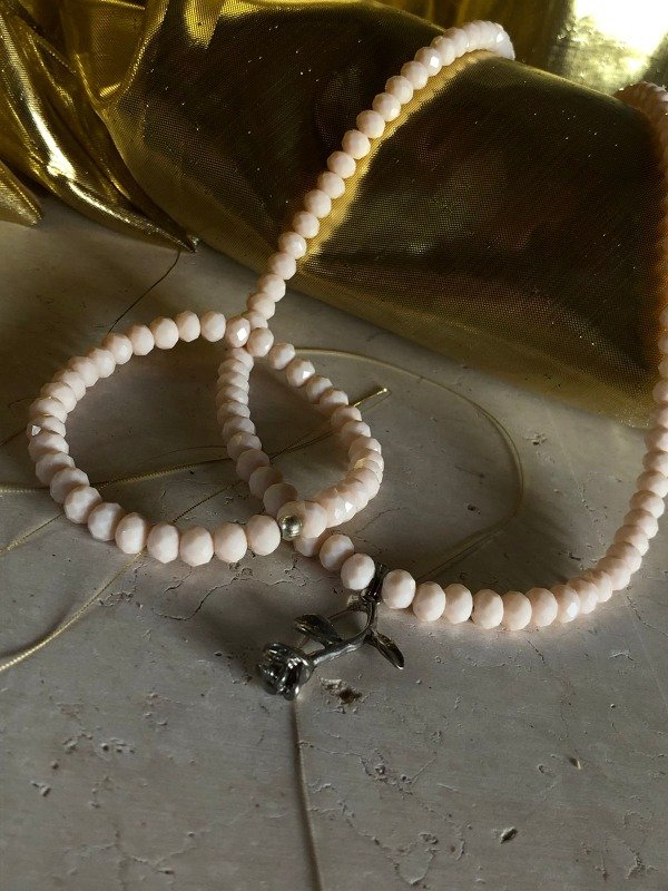 Producto - Promo collar con dije y pulsera rosa palido