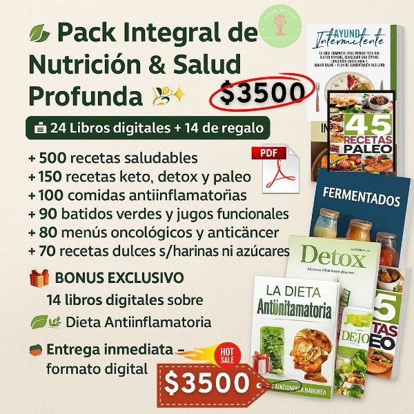 Producto - Pack Bienestar y Nutrición -keto,paleo-detox-antiinflm.-