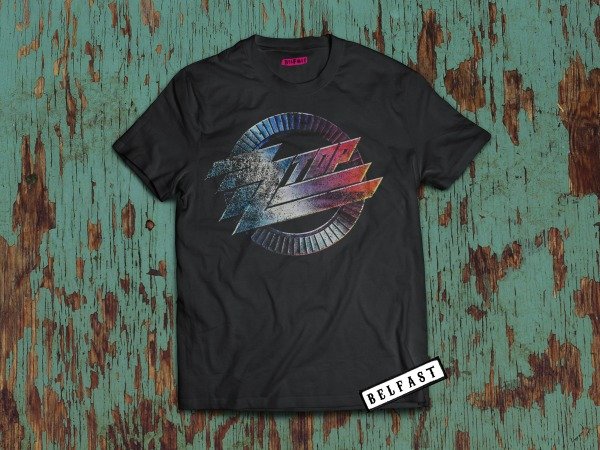 remera zz top metal logo