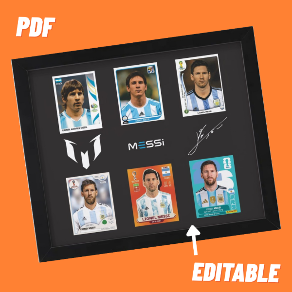 Producto - CUADRO FIGURITAS DE MESSI - NEGRO - DIGITAL