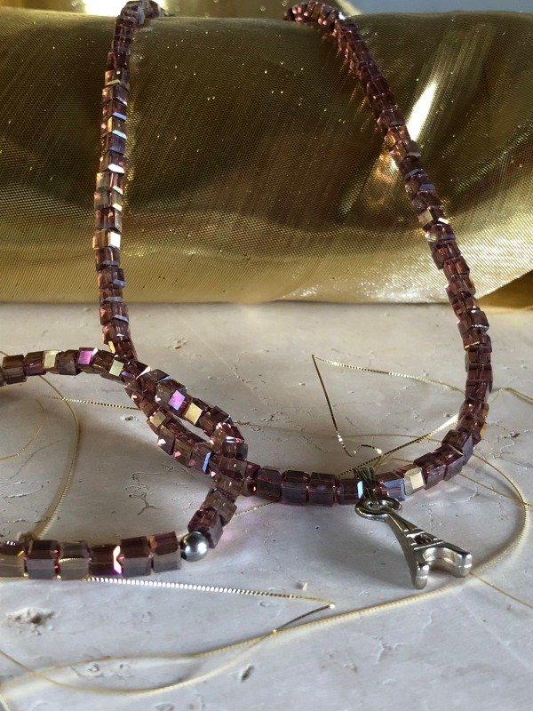 Producto - Promo collar con dije y pulsera marrón tornasol