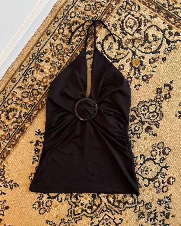 Producto - top black halter ketchup (S/M)