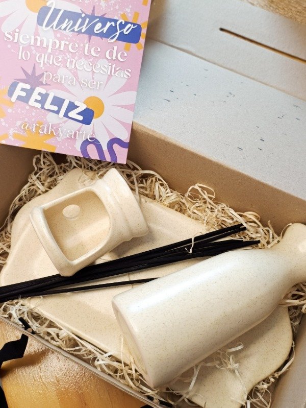 Producto - Box Deco: Difusor de Cerámica + Hornito + Bandeja + Tarjeta - 1