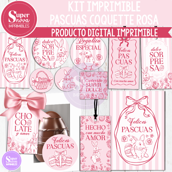 Producto - KIT IMPRIMIBLE PASCUAS COQUETTE