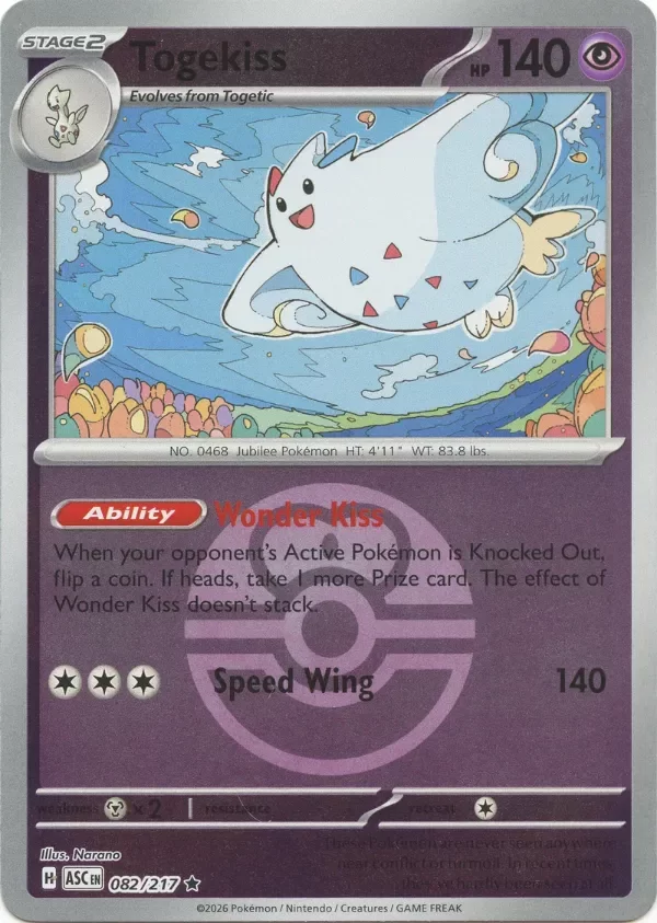 Producto - Togekiss (082/217) (Love Ball) [Mega Evolution: Ascended Heroes]