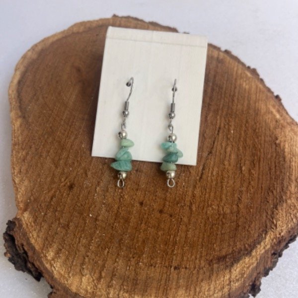 Producto - Aros de Amazonita  - Acero Quirúrgico (2 Unidades)