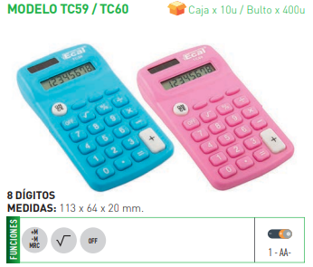 Producto - Calculadora Ecal De bolsillo T59 y T60