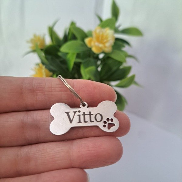 Producto - Chapitas Mascota Hueso Mediano