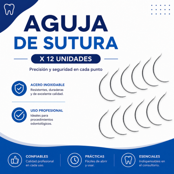 Producto - AGUJAS PARA SUTURA X 12