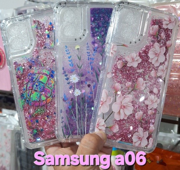 Producto - Fundas diseño glitter con agua reforzadas. Samsung a06