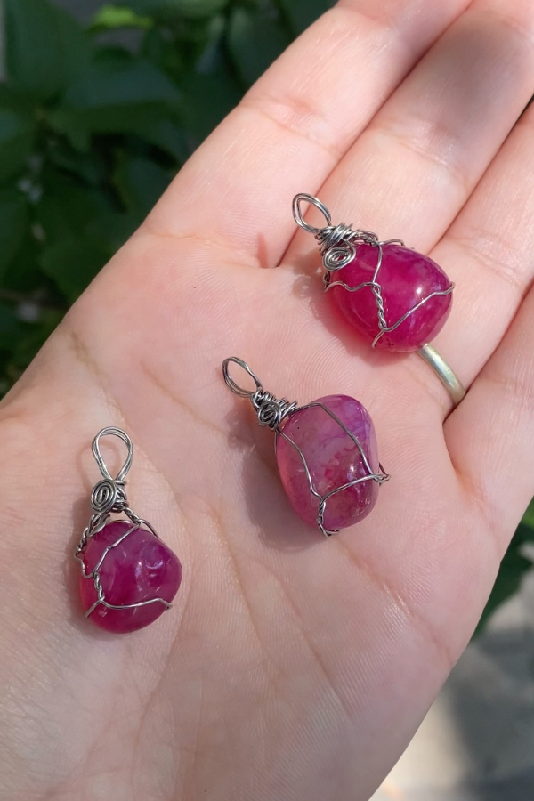 Producto - Dije de Agata Rosa engarzado