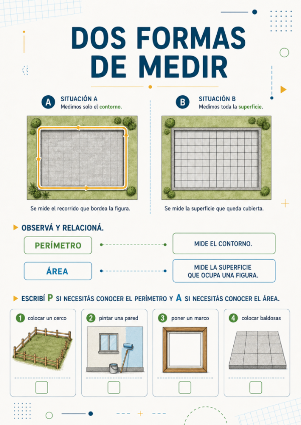 Producto - Perímetro y Área: Fórmulas, equivalencias y resolución de problemas - 2