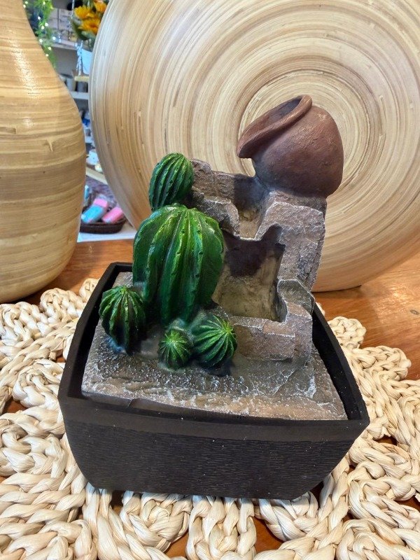 Producto - Fuente de agua - chica vasija con cactus 20cm (Efectivo: 35.120)