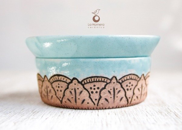 Producto - Set Separador de Yemas y Claras Artesanal - Esgrafiado a mano